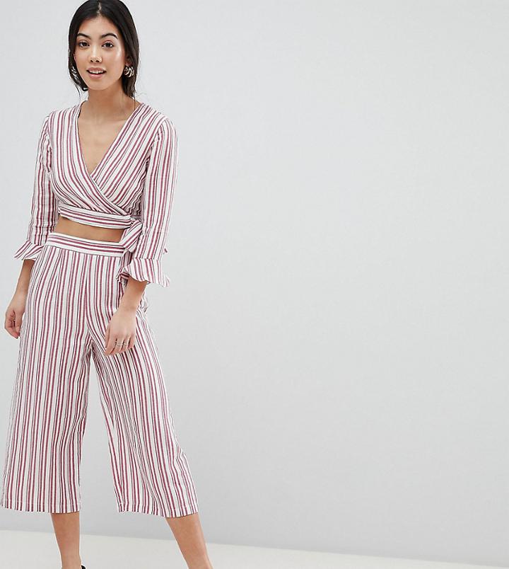 Miss Selfridge Petite Stripe Culotte Cropped Pants - Multi