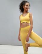 Asos 4505 Seamless Yoga Legging With Leopard Panels - Yellow