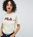 Fila Oversized T-shirt With Check Front Logo - White