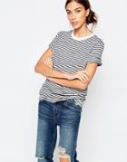 Selected Striped T-shirt In Navy - Navy Stripe