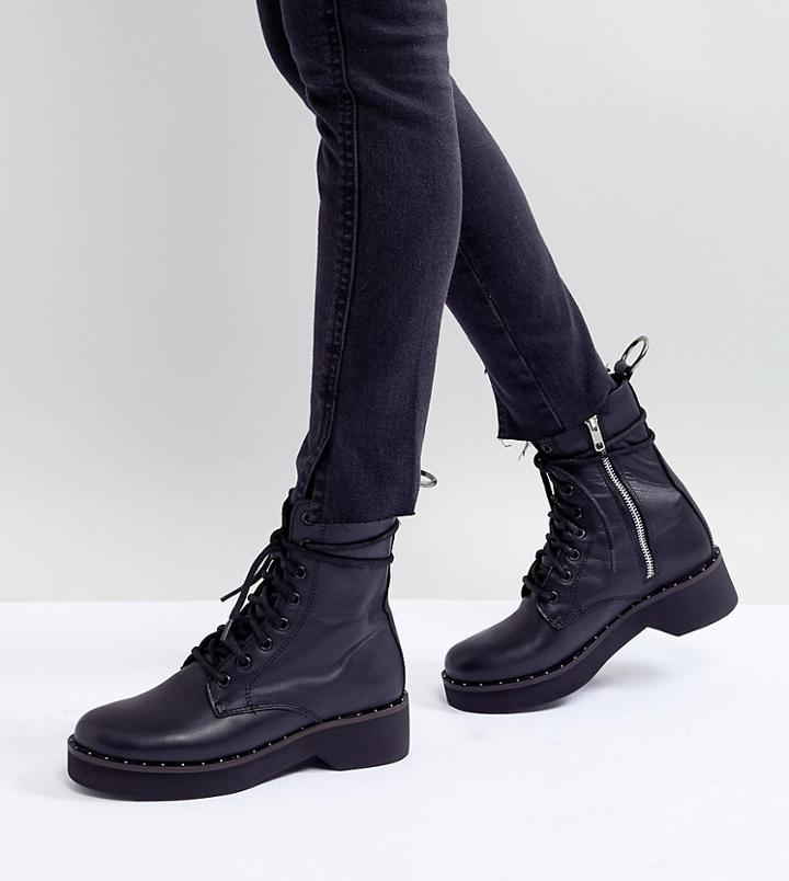 Steve Madden Leather Ankle Boots - Black