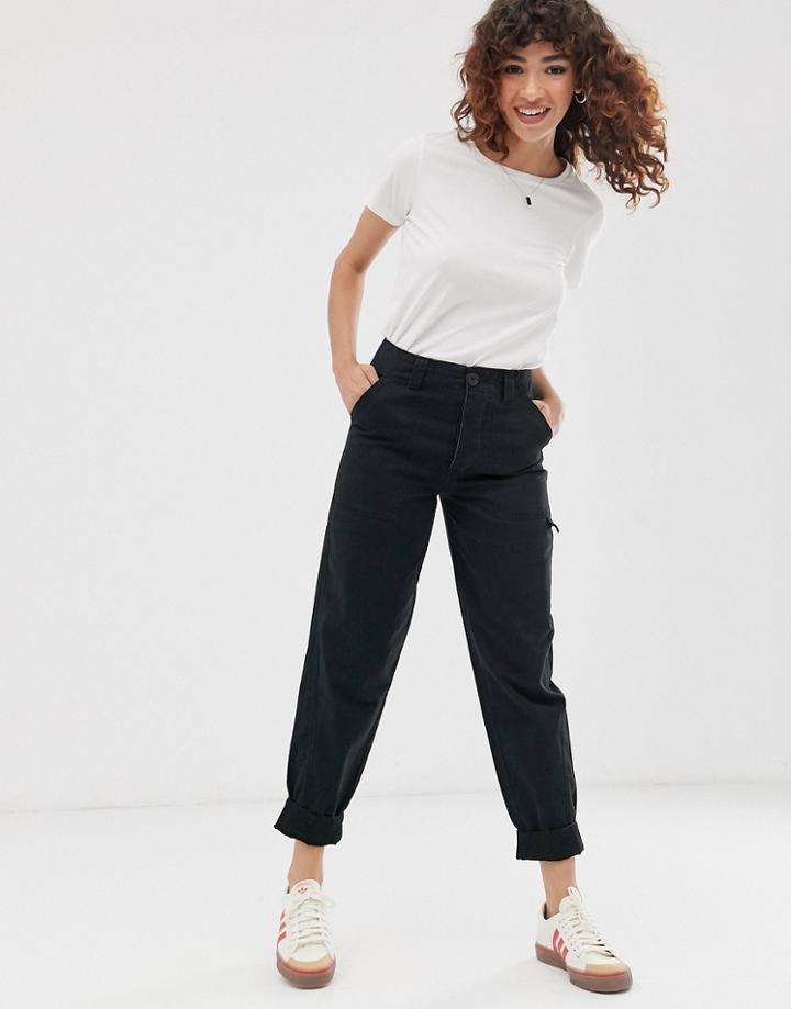 Asos Design Slim Leg Combat Pants In Black
