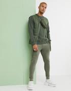 Asos Design Mesh Utility Vest In Khaki - Green