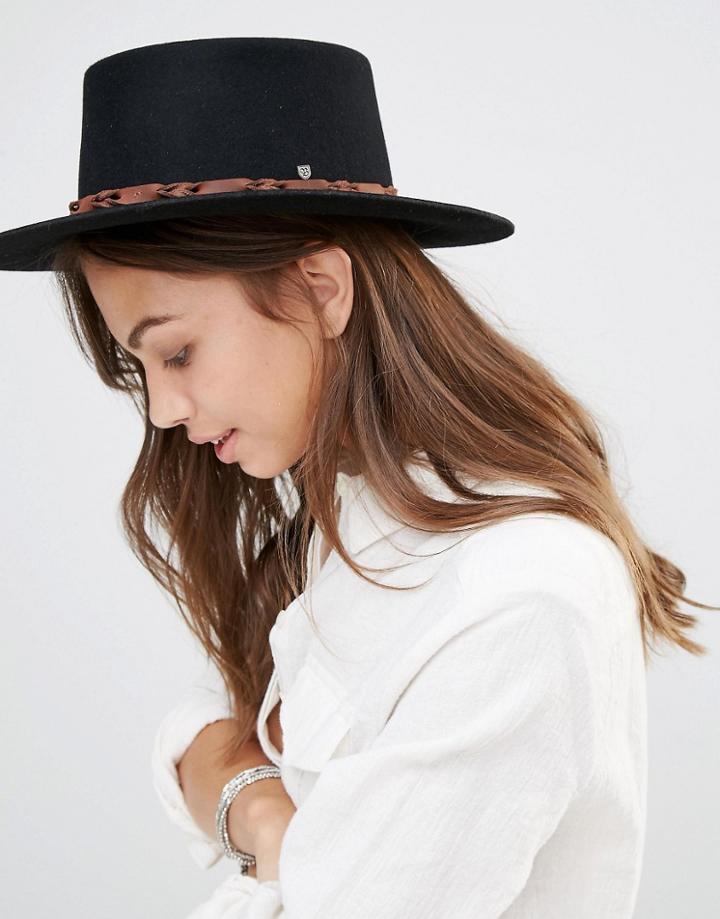 Brixton Matador Felt Hat With Contract Leather Band - Black