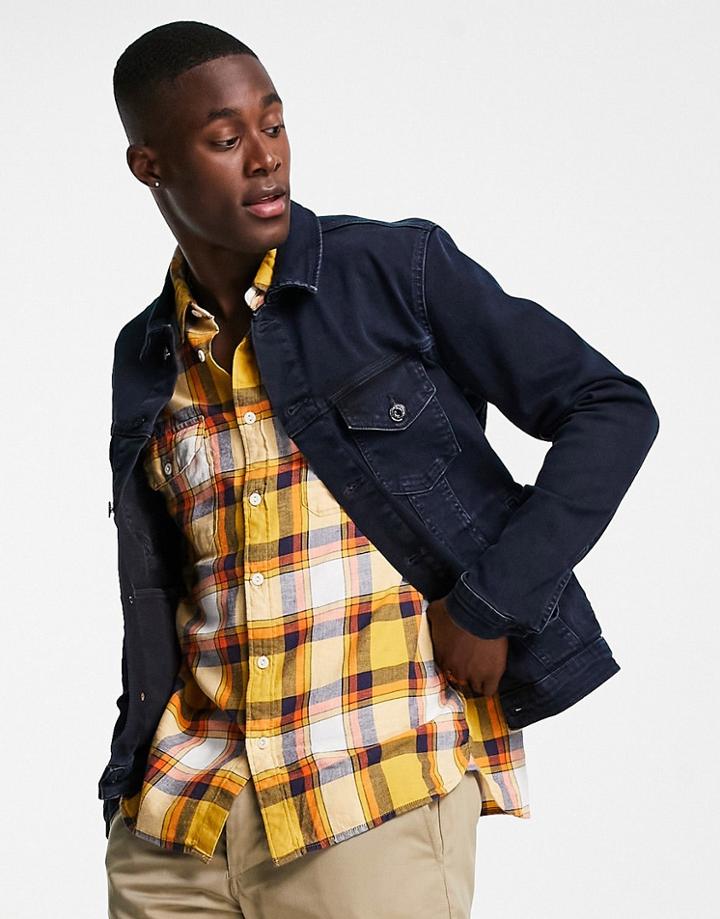 Jack & Jones Denim Jacket In Dark Blue-navy