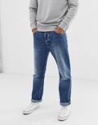 Nudie Jeans Co Sleepy Sixten Loose Tapered Fit Jeans In Celestial Orange - Blue