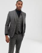 Harry Brown Gray Check Slim Fit Suit Jacket