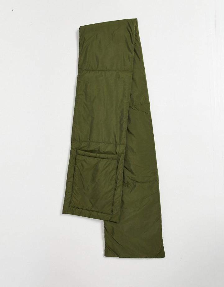 Boardmans Padded Scarf In Khaki-green