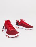 Nike React Element 55 Sneakers In Red