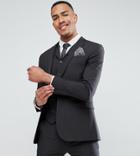 Asos Design Tall Super Skinny Fit Suit Jacket In Charcoal-gray