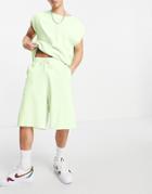 Asos Design Milano Knit Basketball Shorts In Mint - Part Of A Set-green