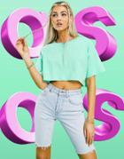 Asos Design Super Crop T-shirt In Apple-green