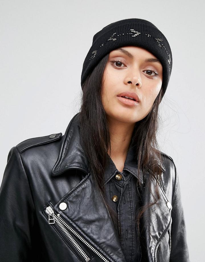 Pimkie Eyelet Beanie - Black