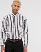Lockstock Skinny Shirt With Double Stripe-white