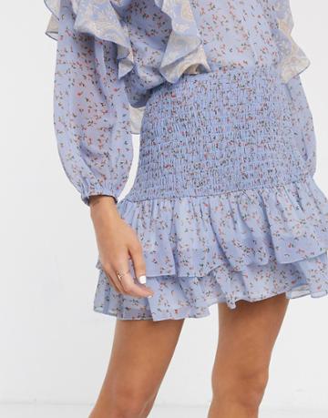 We Are Kindred Amalfi Ditsy Floral Print Mini Skirt-blues