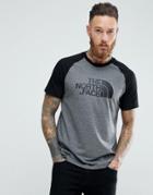 The North Face Raglan T-shirt With Chest Logo In Gray/black - Gray