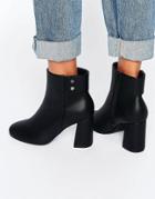 Asos Elan Heeled Ankle Boots - Black