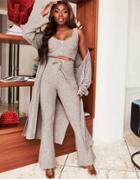 Lavish Alice X Patricia Bright Relaxed Ribbed Longline Cardigan In Gray-grey