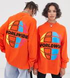 Collusion Unisex Long Sleeve T-shirt With Placement Print-orange