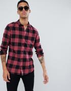 Only & Sons Regular Fit Check Shirt - Red