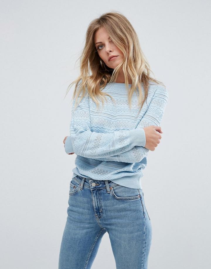 Warehouse Lightweight Stitch Sweater - Blue