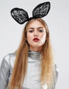 Orelia Halloween Statement Bunny Bow Headband - Black