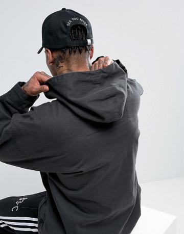 Asos Baseball Cap In Black With See You Never Back Embroidery - Black