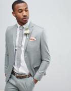 Boohooman Wedding Slim Fit Suit Jacket In Gray - Gray