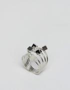 Asos Cube Coil Ring - Rhodium
