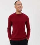 Selected Homme Knitted Sweater In Cotton Cashmere Mix - Red