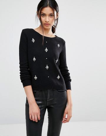 Pimkie Embellished Sweater - Black