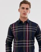 Selected Homme Smart Check Shirt In Slim Fit-navy