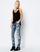 Tripp Nyc Skinny Jeans With Extreme Distressing - Blue