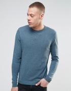 Asos Crew Neck Sweater In Teal Green Cotton - Dusty Teal