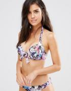 Pour Moi Sicily Padded Halterneck Underwired Bikini Top - Pink