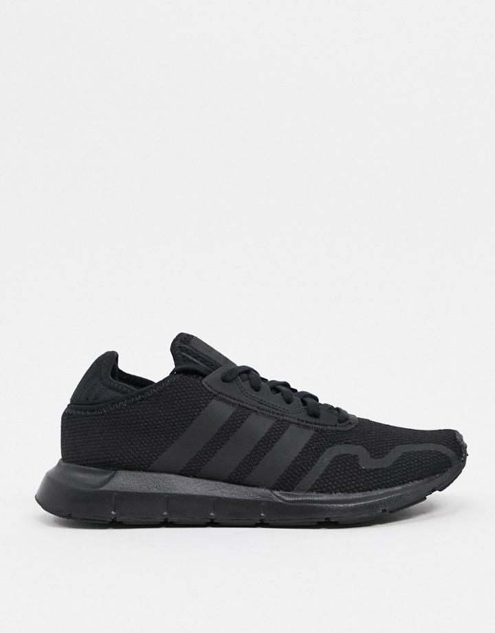 Adidas Originals Swift Run X Sneakers In Triple Black-white