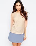 Sugarhill Boutique Summer Blouse In Lace - Pale Pink