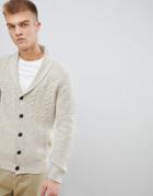 Esprit Cable Knit Cardigan In Twisted Yarn - Stone