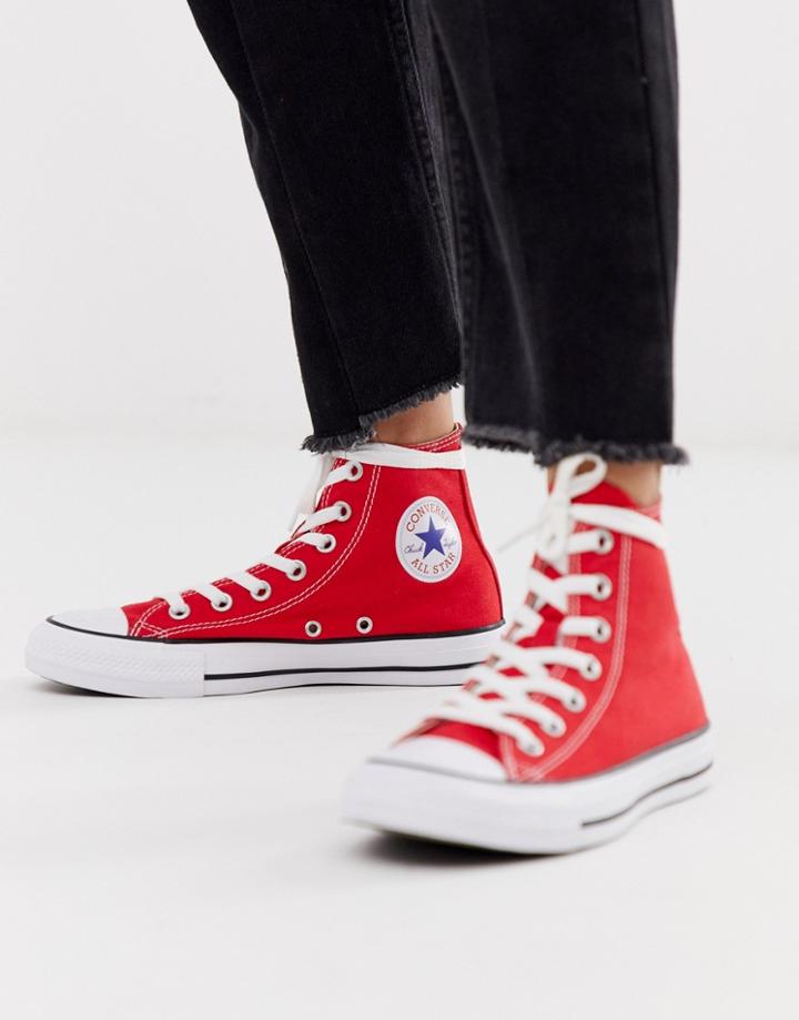 Converse Chuck Taylor All Star Hi Canvas Sneakers In Red
