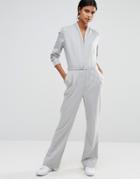 Just Female Feline Jumpsuit With Tie Belt - Gray