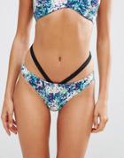 Pour Moi Cosmic Strap Bikini Bottom - Black Multi