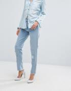 Waven Aki Boyfriend Jeans With Badges And Patches - Blue