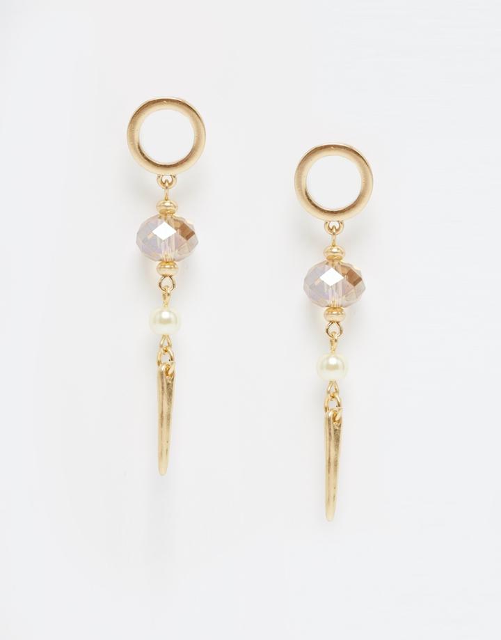 Pilgrim Beaded Drop Earrings - Gold Color