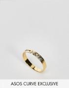 Asos Curve Exclusive Gold Plated Sterling Silver Mystical Engraved Ring - Gold