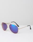 Jeepers Peepers Aviator Sunglasses With Mirror Lens - Gold