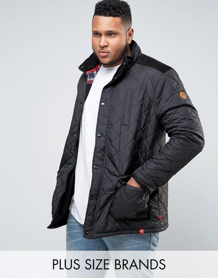 Duke Plus Quilted Jacket In Black - Black