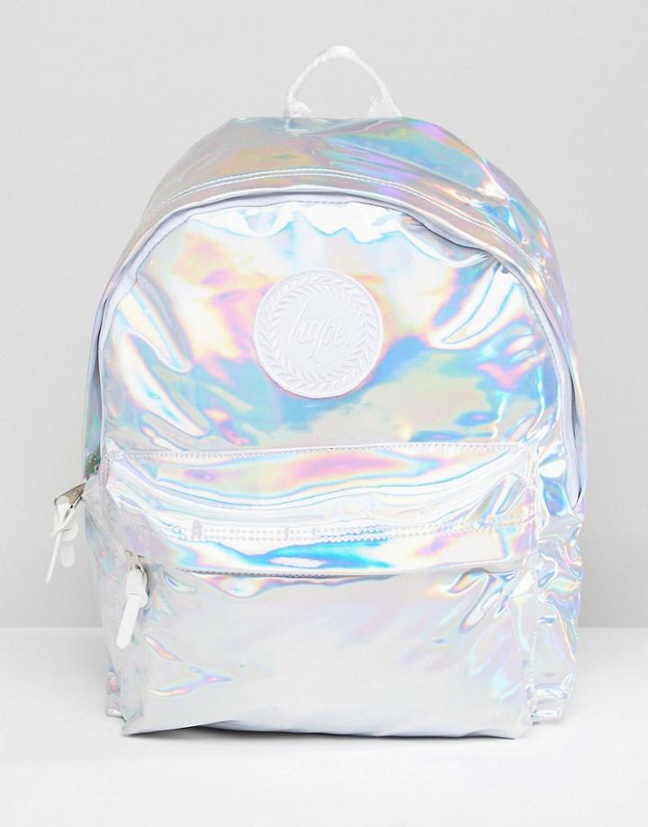 Hype Holographic Backpack In Silver - Silver