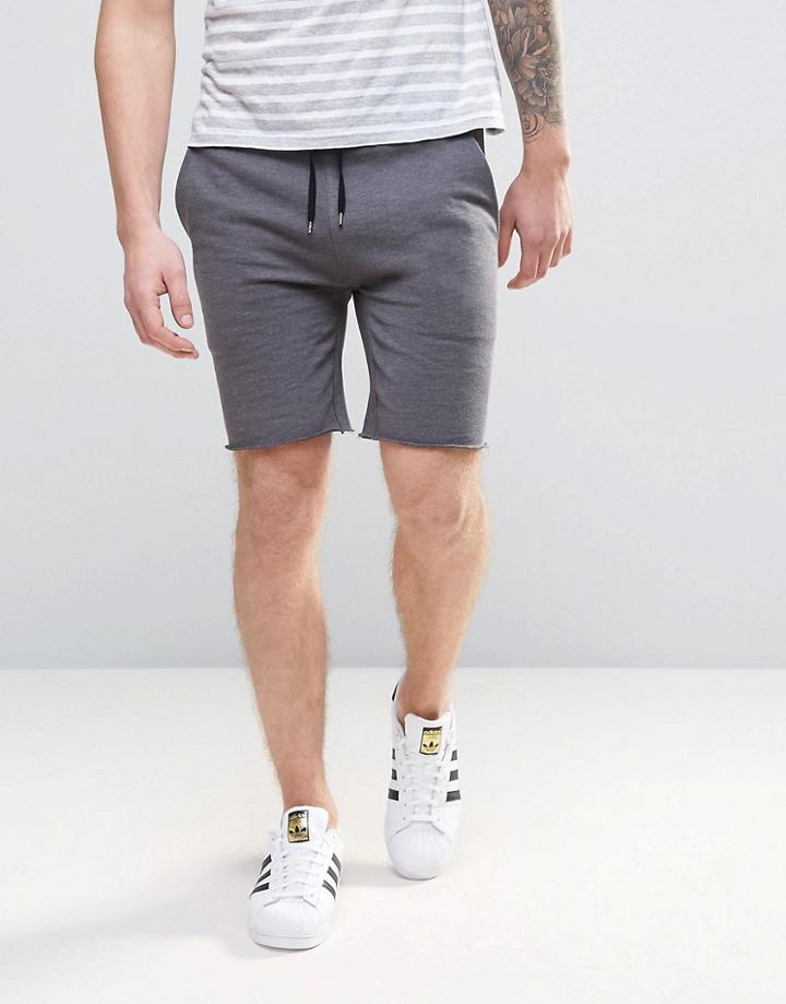 Asos Super Skinny Short In Charcoal Marl - Gray