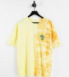 Native Youth Vintage Tie Dye T-shirt With Palm Embroidery-yellow