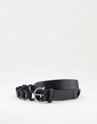 Svnx Pu Woven Leather Belt-black